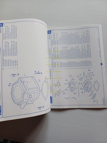KTM MOTORE 400-520 SX-MXC-EXC-Rac. 2001 catalogo ricambi-dati tecnici originale