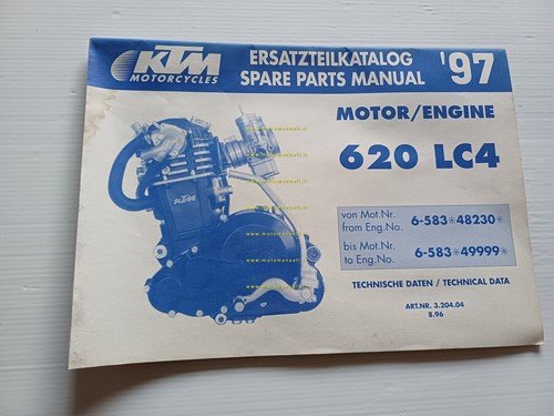 KTM MOTORE 620 LC4 1997 catalogo ricambi - dati tecnici …