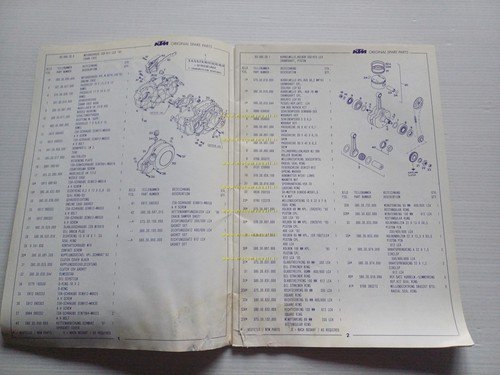 KTM MOTORE LC4 350-400-600-612 1993 catalogo ricambi - dati tecnici …