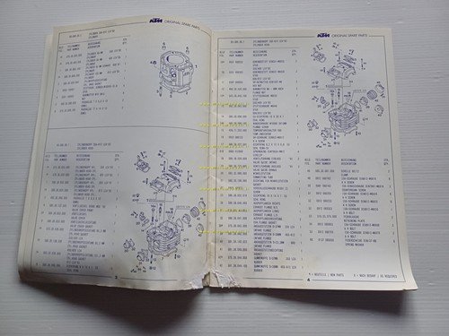 KTM MOTORE LC4 350-400-600-612 1993 catalogo ricambi - dati tecnici …