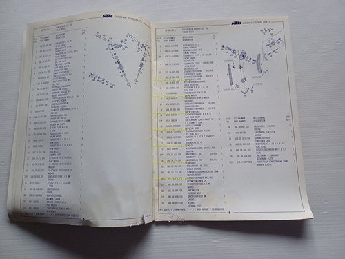 KTM MOTORE LC4 350-400-600-612 1993 catalogo ricambi - dati tecnici …