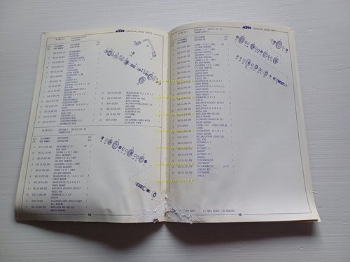 KTM MOTORE LC4 350-400-600-612 1993 catalogo ricambi - dati tecnici …