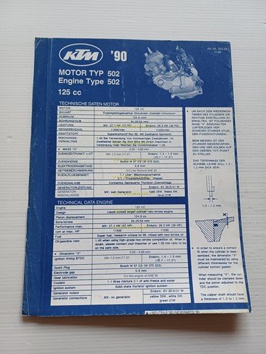 KTM MOTORE TYP 502 125 1990 catalogo ricambi - dati …