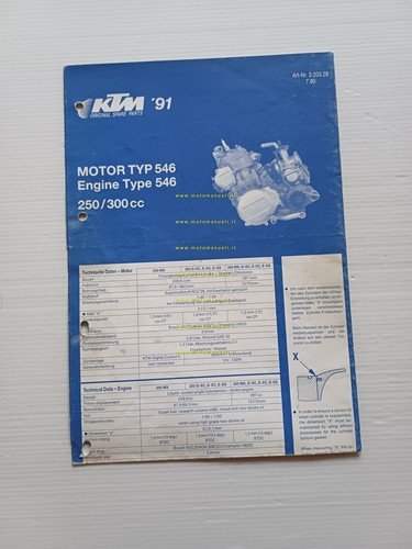 KTM MOTORE TYP 546 250 - 300 1991 catalogo ricambi …