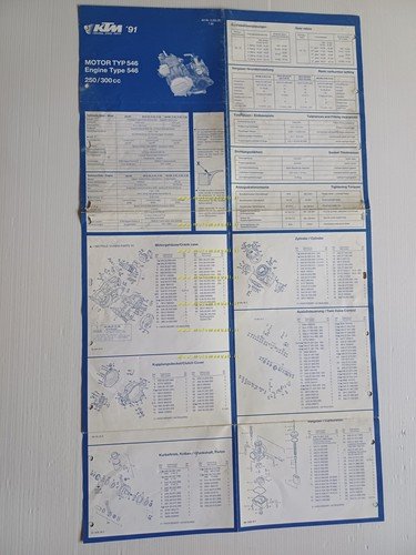 KTM MOTORE TYP 546 250 - 300 1991 catalogo ricambi …