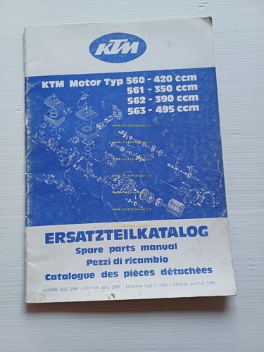 KTM MOTORE TYP 560-561-562-563 420-350-390-495 1980 catalogo ricambi originale