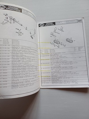 KTM MOTORE TYP 560-561-562-563 420-350-390-495 1980 catalogo ricambi originale