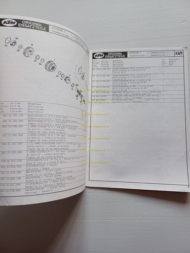 KTM MOTORE TYP 560-561-562-563 420-350-390-495 1980 catalogo ricambi originale