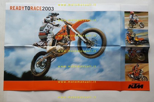 KTM produzione modelli 2003 cross enduro motard depliant poster italiano