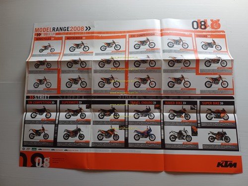 KTM produzione modelli 2008 cross enduro strada depliant poster originale