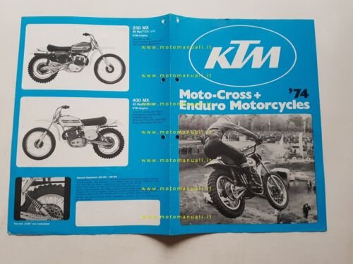 KTM produzione modelli cross enduro 1974 depliant inglese originale