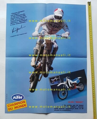 KTM produzione modelli Cross-Enduro 1985-86 depliant moto FRANCESE brochure