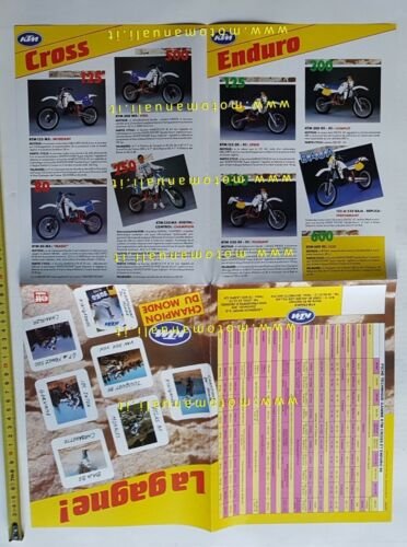 KTM produzione modelli Cross-Enduro 1985-86 depliant moto FRANCESE brochure