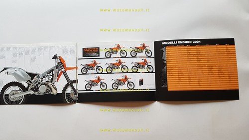 KTM produzione modelli EXC 2001 enduro depliant italiano originale