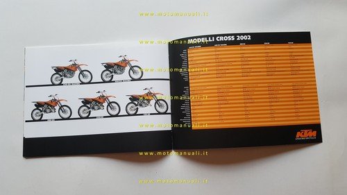 KTM produzione modelli SX cross 2002 2 tempi-4 tempi depliant …