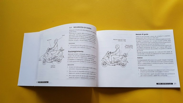 Kymco Dink 125-150 LX 1998 manuale uso scooter originale owner's …