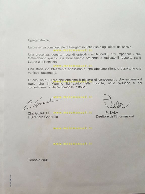 L'avventura Peugeot in Italia - pubblicazione ASI - prima edizione …