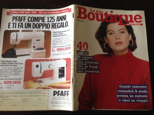 LA MIA BOUTIQUE Rivista Magazine Febbraio 1987 con cartamodelli | Immagine principale