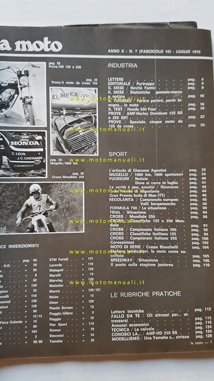 LA MOTO 7 1976 Prova Cross 125 Aprilia Aspes Barbero …