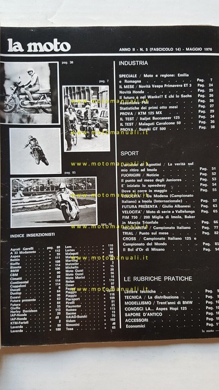 LA MOTO n. 5 1976 Prove Suzuki GT 500 KTM …