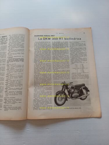 La Moto rivista n. 10 1957 presentazione DKW RT 350