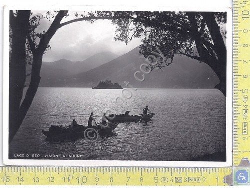 Lago D'Iseo - Barche al tramonto - 1948