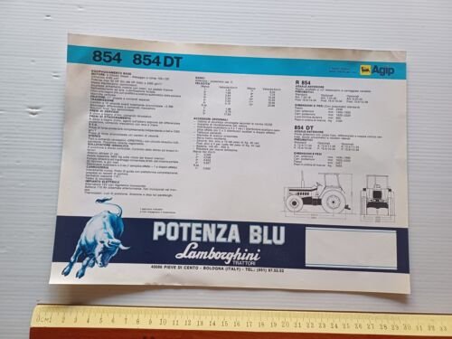 Lamborghini trattore 854 - 854 DT depliant originale italiano