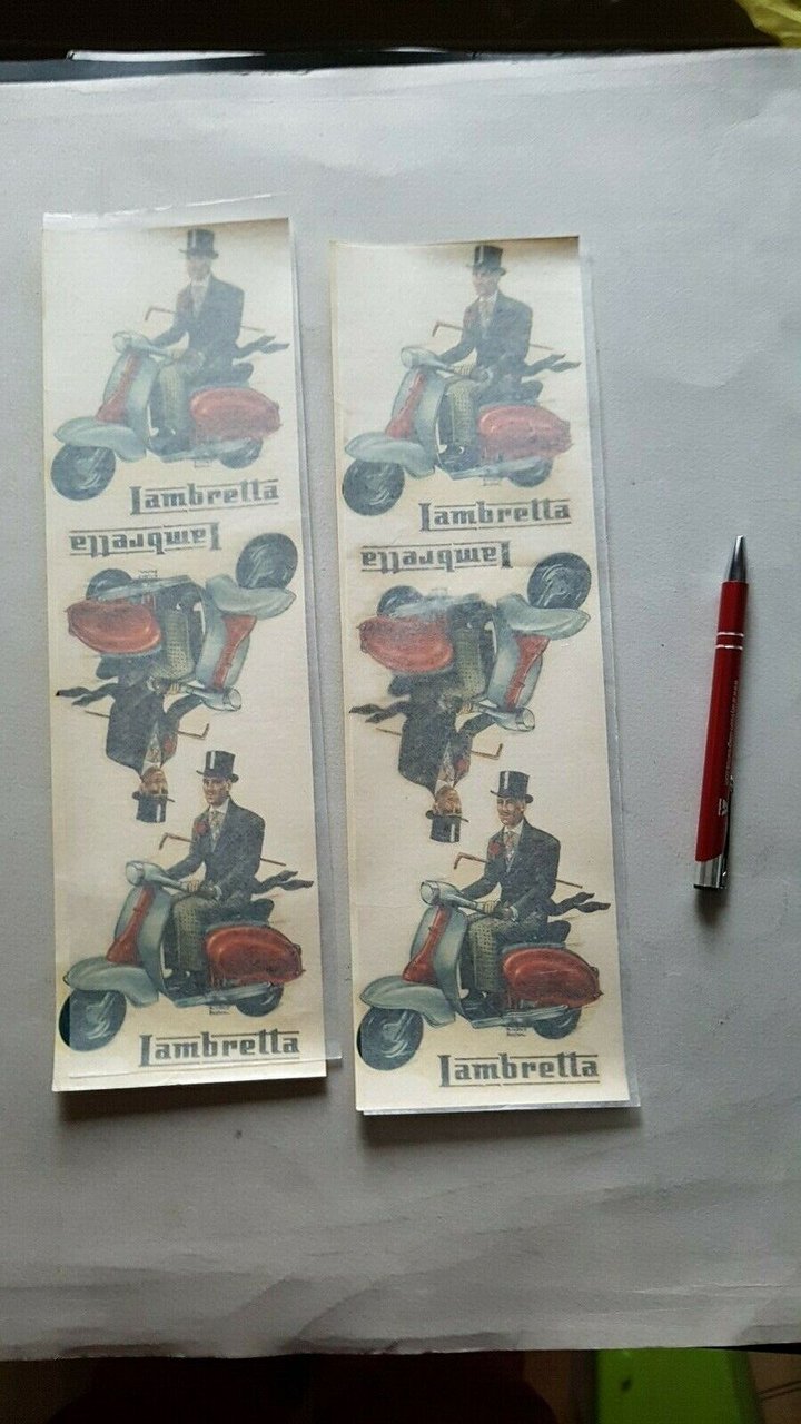 Lambretta decalcomanie ad acqua originali d'epoca no replica no depliant