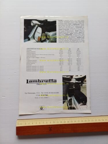 Lambretta Italia 125 - 150 - 200 depliant originale ITALIANO