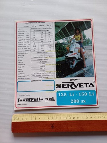 Lambretta Serveta 125 150 Li - 200 sx anni 70 …