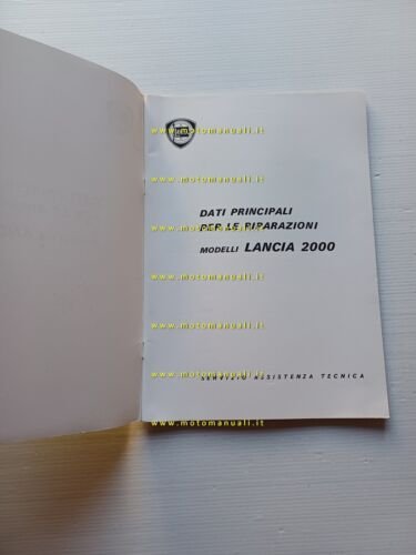 Lancia 2000 - Coup 1972 manuale officina caratterist. tecniche dati …