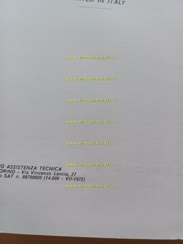 Lancia 2000 - Coup 1972 manuale officina caratterist. tecniche dati …