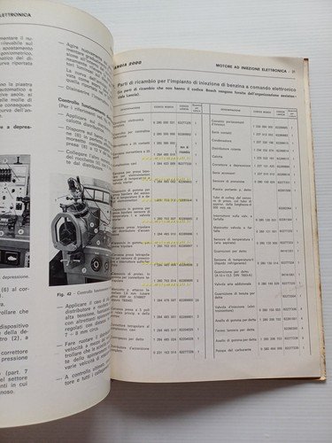 Lancia 2000 iniezione 1971 manuale officina caratter. tecniche dati riparazioni