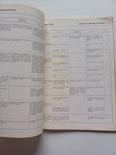 Lancia 2000 iniezione 1971 manuale officina caratter. tecniche dati riparazioni