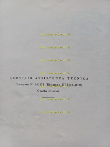 Lancia Appia 1954 manuale uso manutenzione originale italiano