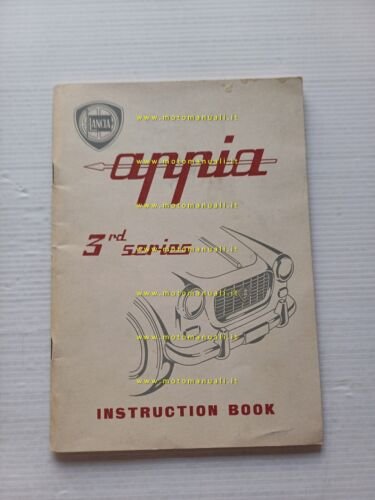 Lancia Appia 3a serie 1959 manuale uso manutenzione originale TESTO …