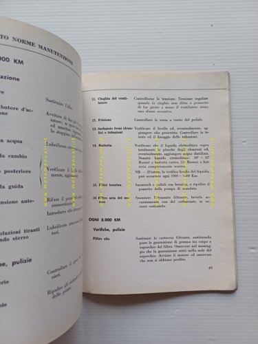Lancia Appia 3a serie tutti modelli 1961 manuale uso originale