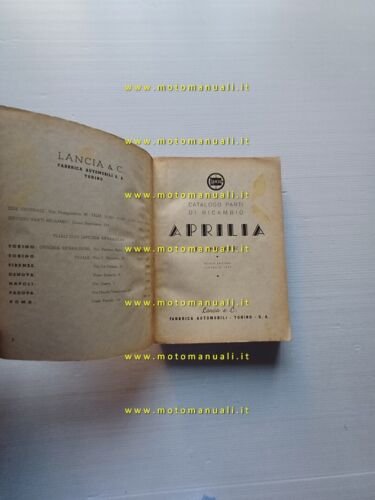 Lancia Aprilia II Serie 1947 catalogo ricambi originale italiano