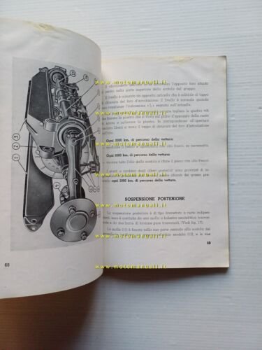 Lancia Aprilia II Serie 1951 manuale uso manutenzione originale italiano