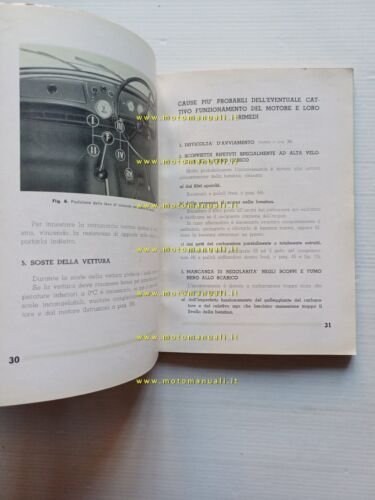 Lancia Ardea 1940 manuale uso manutenzione originale italiano