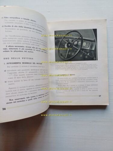 Lancia Ardea 1940 manuale uso manutenzione originale italiano