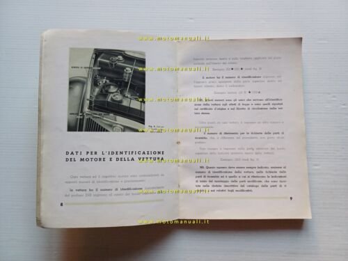 Lancia Ardea 1940 manuale uso manutenzione originale italiano