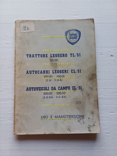 Lancia Autocarri Militari TL 51 - CL 51 1962 manuale …