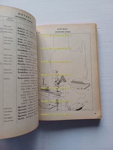 Lancia Autofurgoncino Tipo 800 1946 catalogo ricambi originale