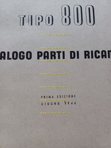 Lancia Autofurgoncino Tipo 800 1946 catalogo ricambi originale