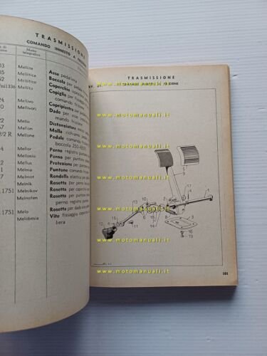 Lancia Autofurgoncino Tipo 800 1946 catalogo ricambi originale