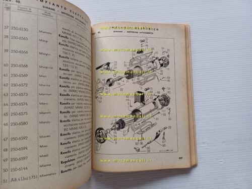 Lancia Autofurgoncino tipo 800 1946 catalogo ricambi originale Ia edizione