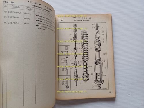 Lancia Autofurgoncino tipo 800 1946 catalogo ricambi originale Ia edizione