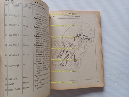 Lancia Autofurgoncino tipo 800 1946 catalogo ricambi originale Ia edizione