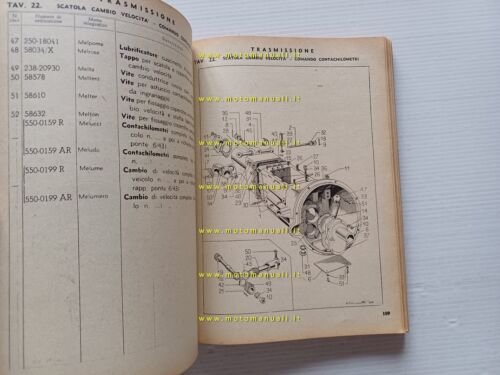 Lancia Autofurgoncino tipo 800 1946 catalogo ricambi originale Ia edizione